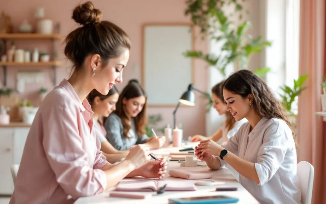 Stagiaires en formation autour d’une grande table